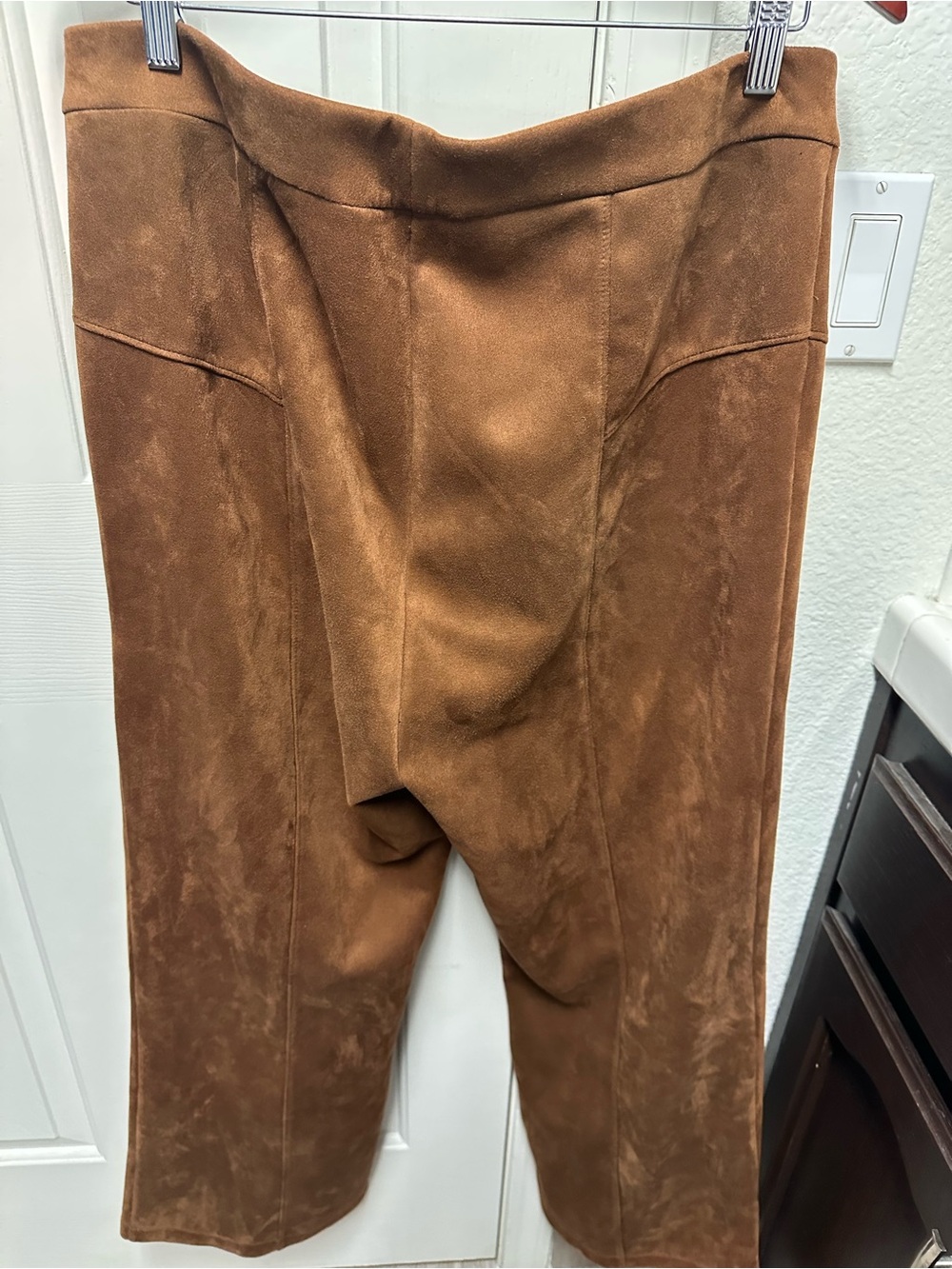 Andrew Marc Chestnut Faux-Suede Boot Cut Pants - Picture 4 of 5
